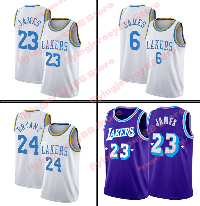 

2022 New Jersey Los Angeles''Lakers''Kobe''Bryant''Davis 3 6 LeBron 23 James Carmelo 7 Anthony Russell 0 Westbrook Mens Basketball jerseys, Mens jerseys