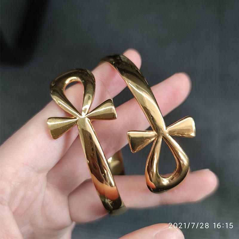 

Bangle Cross Egyptian Ankh Life Bangles For Men Women Gold Stainless Steel Bracelet Punk Key Of Bracelets Birthday Jewlery 2022Bangle