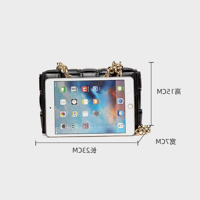 

Luxury Bottegav Venetas Handbags Woven Leather Thick Chain Messenger Pillow Portable Shoulder Soft Women's Small Square