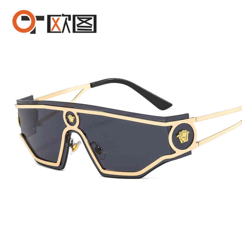 

Ve9806 new head conjoined metal sunglass ins star same fashion rock Sunglass men and women
