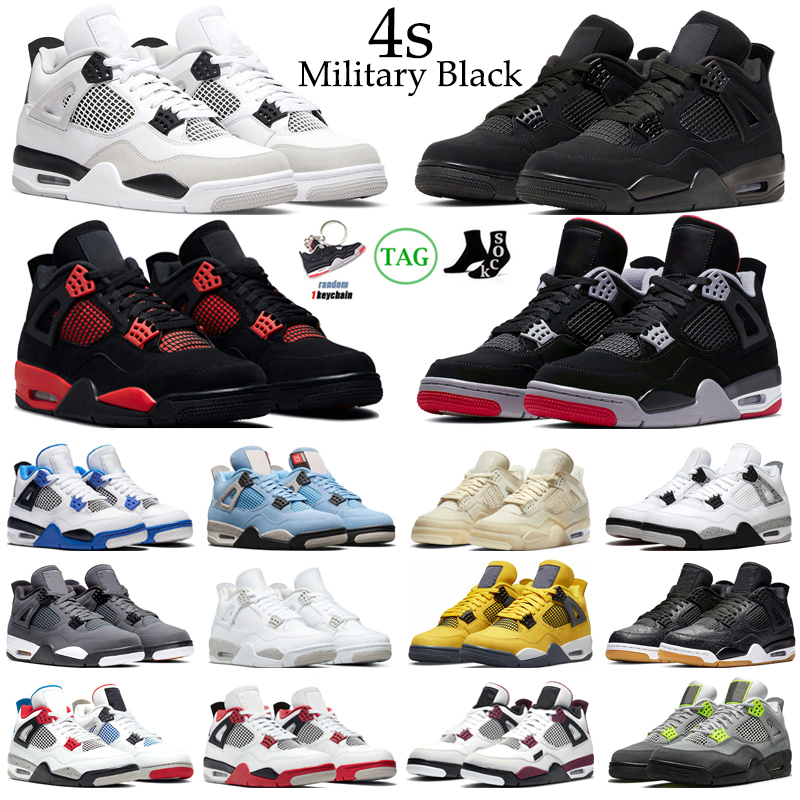 

Jumpman 4 Military Black 4s Basketball Shoes Men Women Black Cat Bred Sail University Blue White Oreo Mens Trainers Sport Sneakers, #5