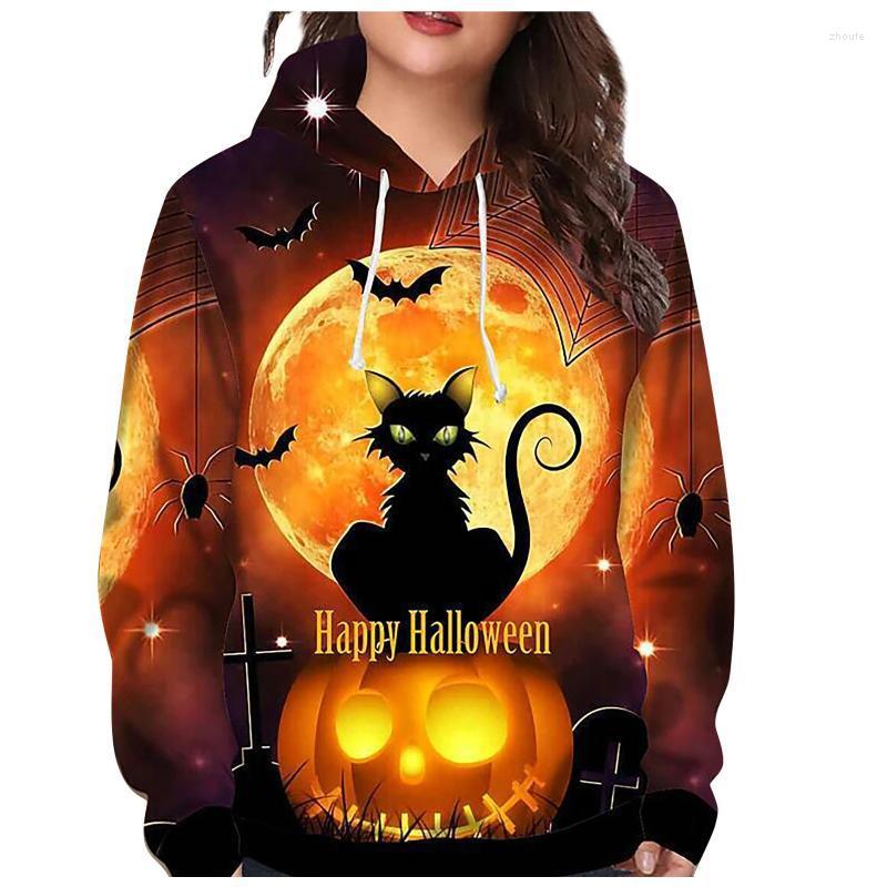 

Women' Hoodies & Sweatshirts Halloween Fashion Pumpkin Print Hooded Party Long Sleeve Hoodie Blouse Women Oversized Autumn Tops Sweatshirt, Black