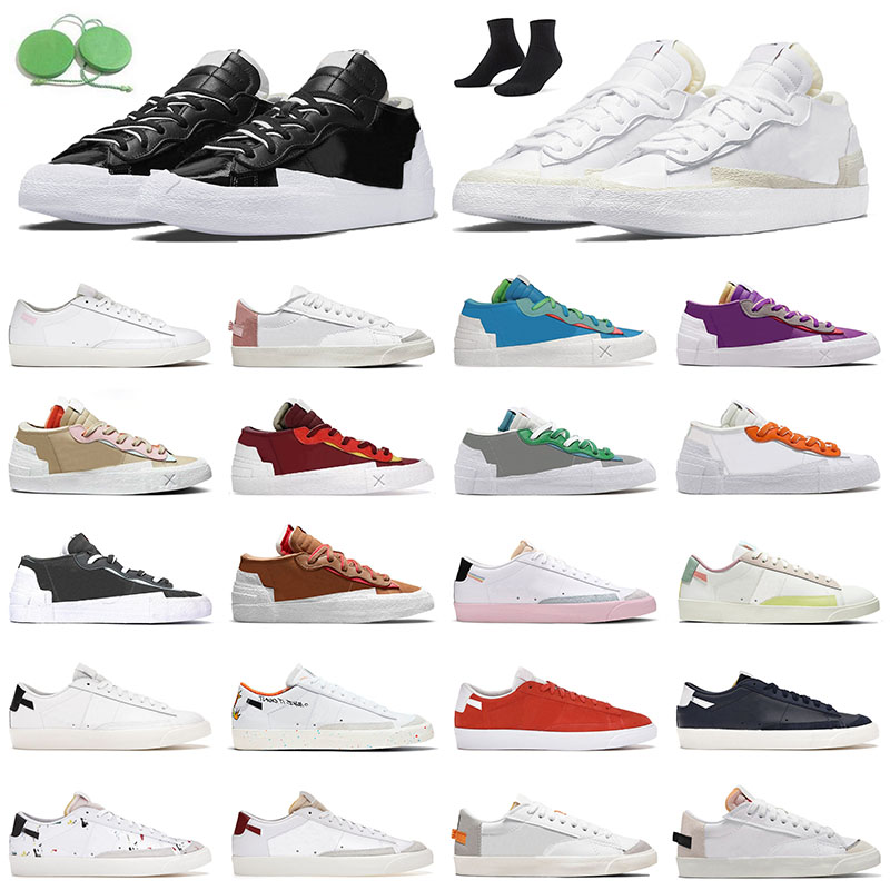 

Casual Low Sneakers Designer Patent Running Shoes Blazers Lows Sports Neptune Blue Purple Dusk Reed Team Red Black White Sail Suede Trainers Men Women Jogging, White black 36-45