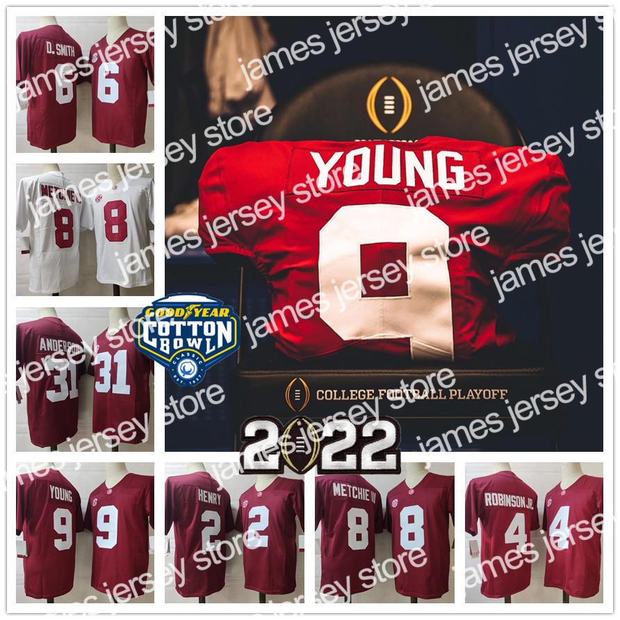 

NCAA Alabama Crimson Tide 9 Bryce Young College Stitched Football Jersey 31 Will Anderson 8 John Metchie III 4 Brian Robinson Jr. 6, 4 brian robinson jr. white jersey