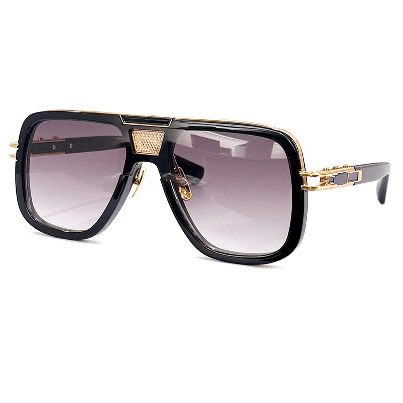 Luxury Designer Sunglasses for Man Women High Grade Square Trimmed Metal Sunglasses Mach Six Big Oversized Frame Goggle Driving Beach Eyeglasses