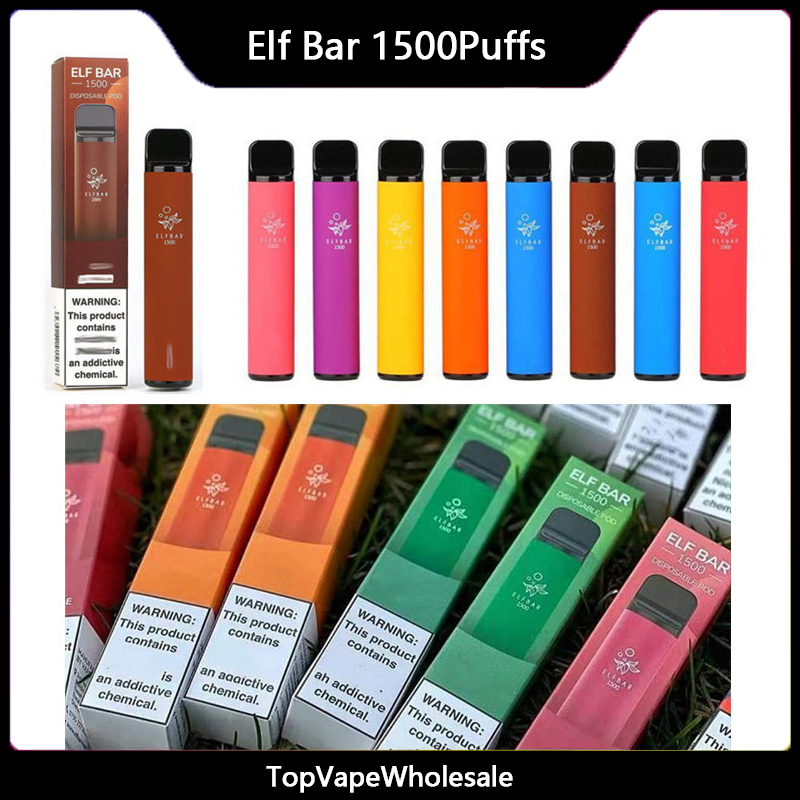 

ELF Bar 1500 Puffs Disposable Vapes Eletronic Cigarettes Vape Pen 1500 4.8ml Prefilled 850mAh Battery Stick Pens Elfbar Wholesale Puff
