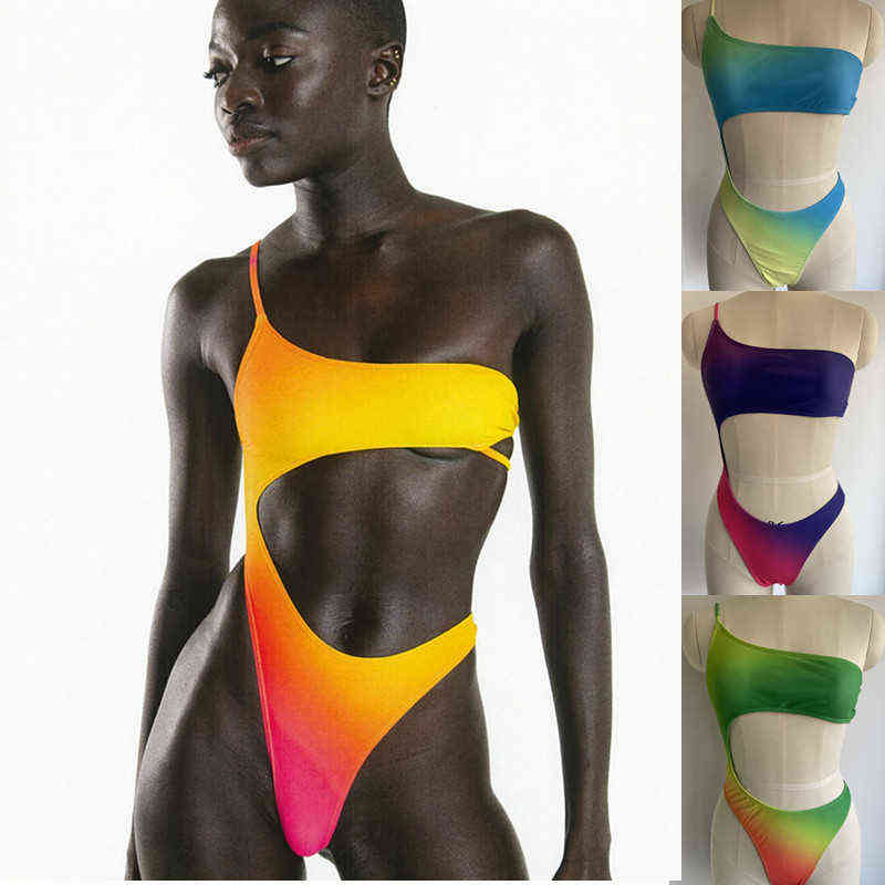 Women&#039;s 2022 Bikini One-piece Swimsuit One Shoulder Rendering Large Size Fat Woman Women Qy2210-image-760592570