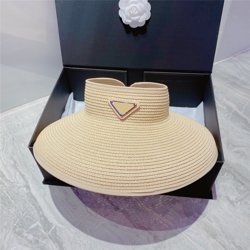 

Fashion Visors Straw Sunhat Elastic Band Luxury Designer Visor Women Hats Caps Bucket Hat High Quality Wide Brim Cap Summer High Quality, Black