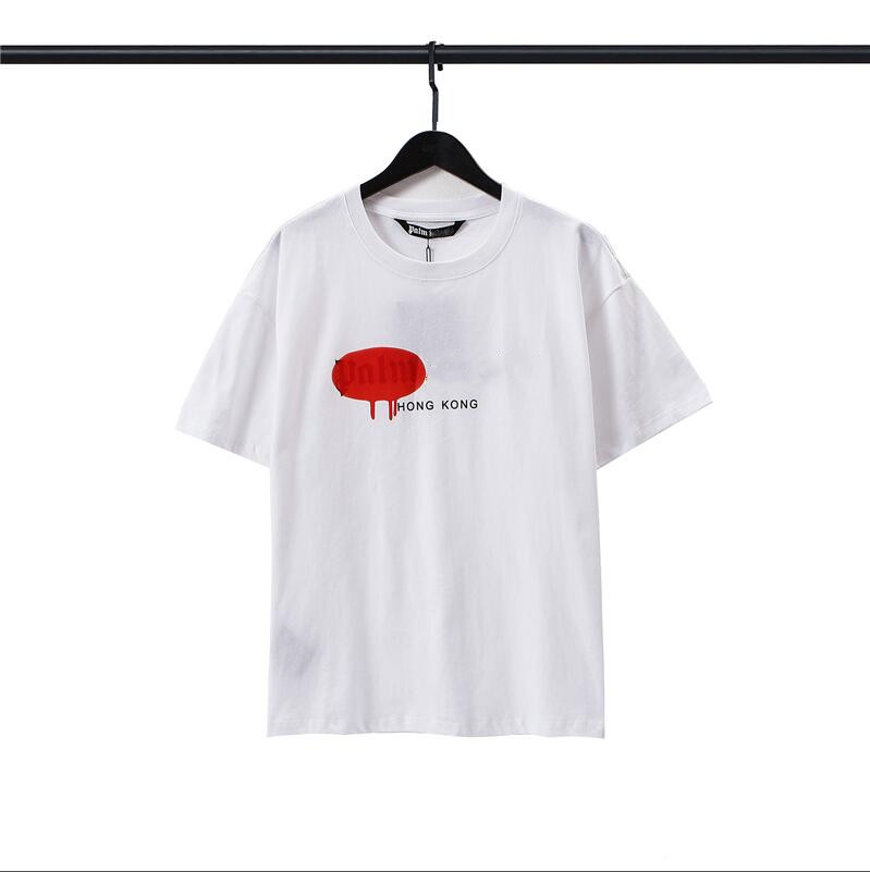 

Famous Mens High Quality T Shirt Letter Print Round Neck Short Sleeve Black White Fashion Men Women Tees S-XL Palm