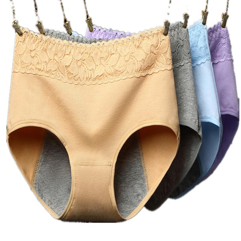 Panties Women Menstrual Physiological Briefs Lace Waterproof Leakproof Broadened Female Underwear Big Girl Cotton Underpanties-image-765643263