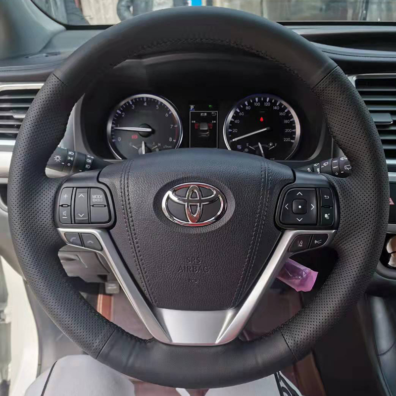

DIY Sew Customized Steering Wheel Handle Cover For Toyota Highlander 15-21 Interior Accessories