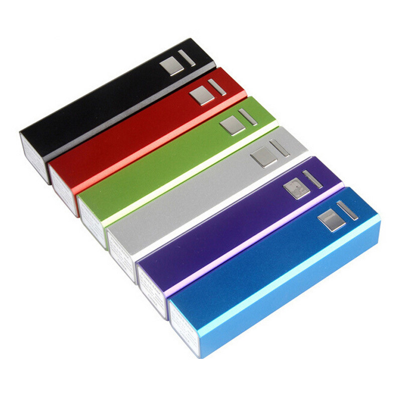 

Portable Power Bank 2600mAh Aluminum Alloy Mini Mobile Universal Powers Charging Battery With Retail Package Customized LOGO
