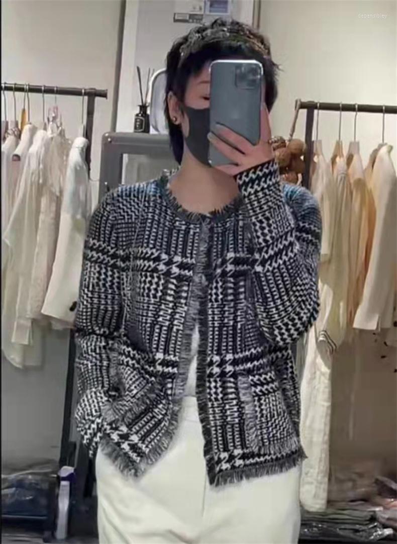 

Women' Knits & Tees Autumn And Winter Knitting Pure Wool Cardigan Woman Round Neck Small Fragrance Loose Cashmere Sweater Coat Tassel Depe2, Black