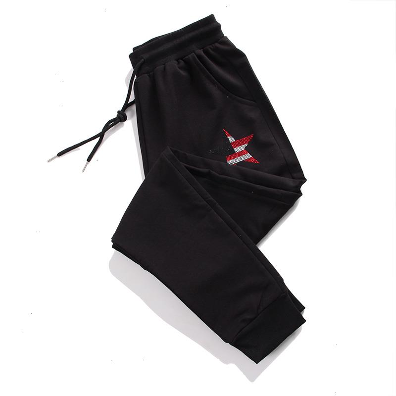 

Fashion Star Drilling Harem Pants Womens Black Solid Sweatpants Spring Loose Casual Sport Trousers Female Bottoms P106, Skeleton