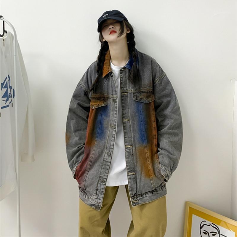 

Women's Jackets Denim Jacket Female Casual Patchwork Loose Autumn Street Plus Size For Women 2022, Blue
