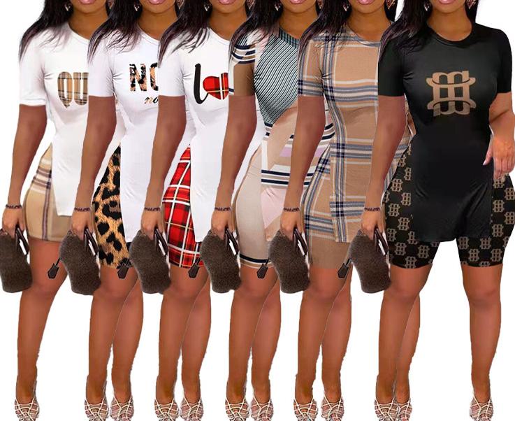 

Summer Designer Women Tracksuits Solid T-shirt Drawstring Short Pants Jogger Suits 2 Pcs Sets Letter Printed Outfits S-2XL, #05