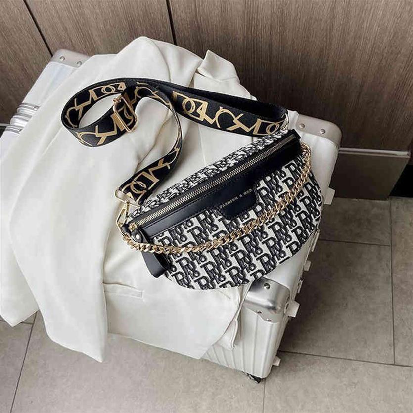 

Canvas Waist Bag Luxury Designer Fanny Pack Korean Shoulder Crossbody Bags for Women Fashion Black Purse Blue Evening Clutch277V