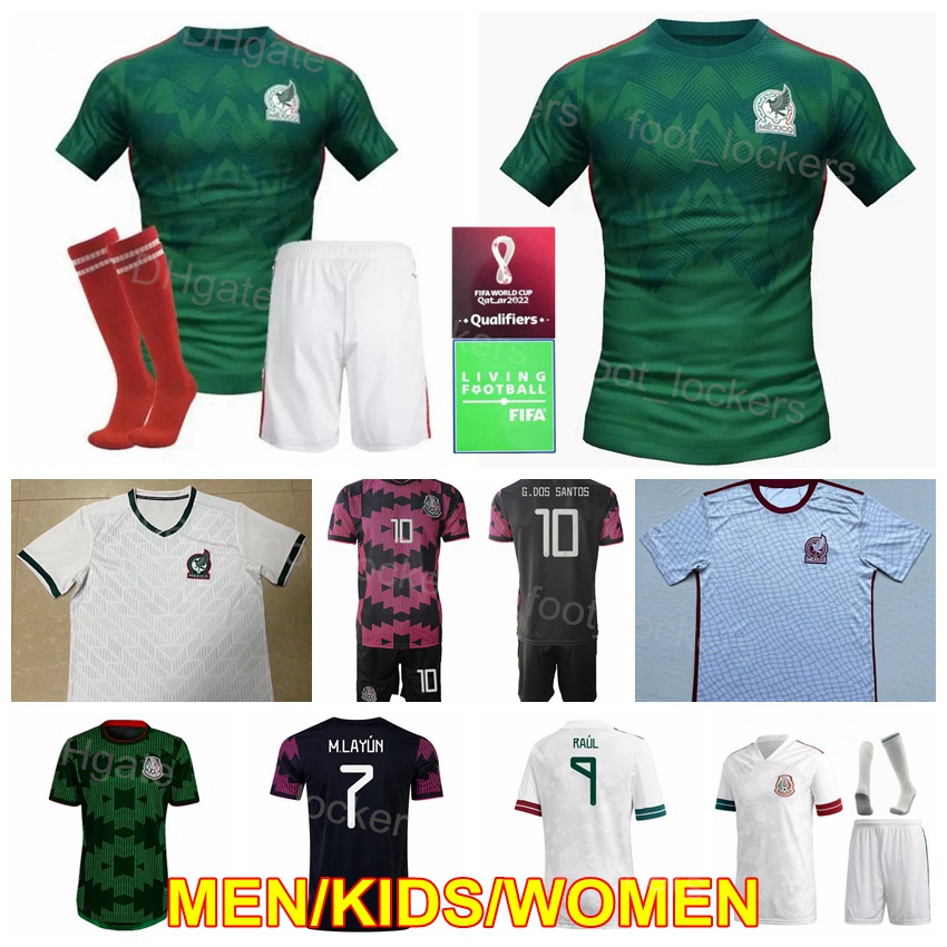 

Qatar World Cup 2022 Soccer Mexico 9 Raul Jimenez Jerseys 22 Hirving Lozano 10 SANTOS 14 Chicharito Hernandez Hector Herrera Vela Mexican Football Shirt Kits, Men