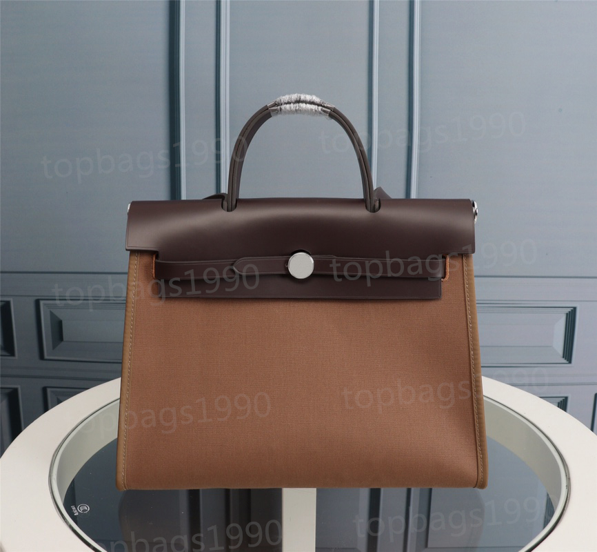 NEW 31CM Canvas herdag Bags Fashion luxury design High-Capacity Women Totes Shoulder Waterproof bags Stamped Lock Cowskin Genuine leather Handbag Sc