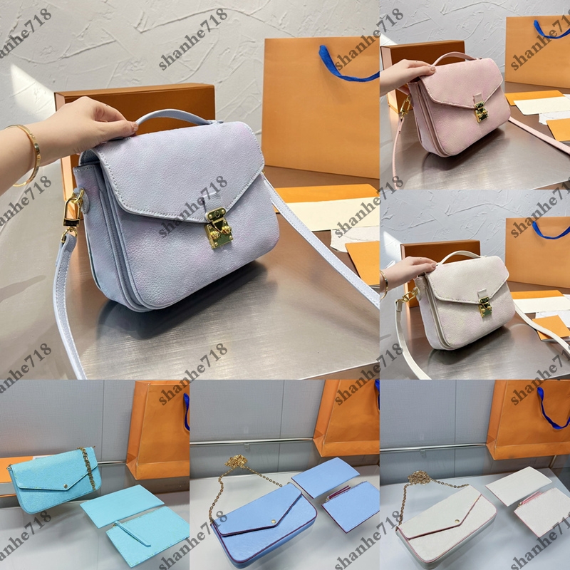 

Stardust Gradient Emboss Shoulder Messenger Bag Felicie Clutch Wallets Women Crossbody Bags Designer Luxury Handbags Lady Purses Mini Totes, Add box + dust bag