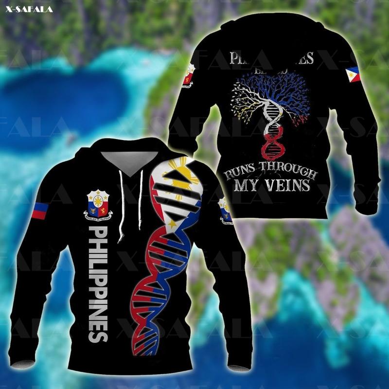 

Men's Hoodies & Sweatshirts PHILIPPINES RUNS THROUGH MY VEINS DNA 3D Print Zipper Hoodie Man Female Pullover Sweatshirt Hooded Jacket Jersey, Hoodie ai516