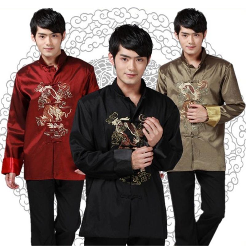 

Ethnic Clothing Traditional Chinese Tang Suit Men Top Long Sleeve Dragon Year Outfit China Fashion Style Clothes TopEthnic EthnicEthnic