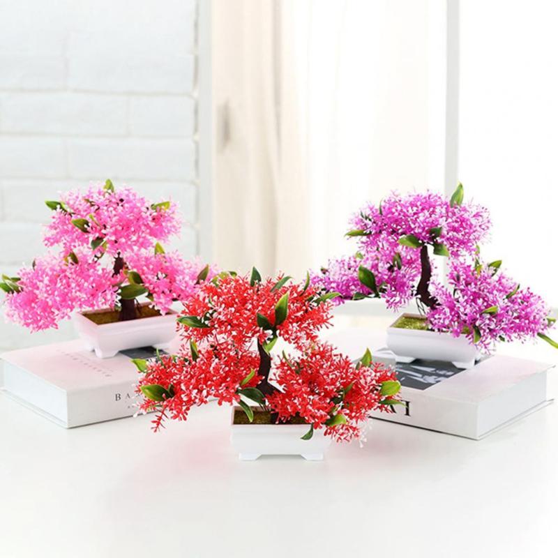 

Decorative Flowers & Wreaths Artificial Plant Eye-catching Anti-fade Plastic Desktop Fake Potted Plants Ornaments For Home Living Room Decor