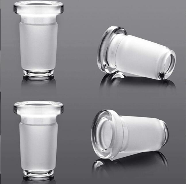 

18mm Male to 14mm female Glass Reducer hookahs low profile Adapter Frosted Borosilicate Glass Connector Downstem Slit Diffuser