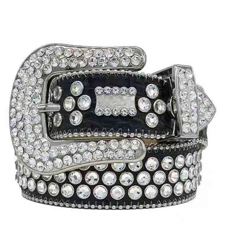 

bai cheng 2022 Designer Bb belt for men women Rhinestone belts with full multicolour shiny diamond rhinestones, Yellow