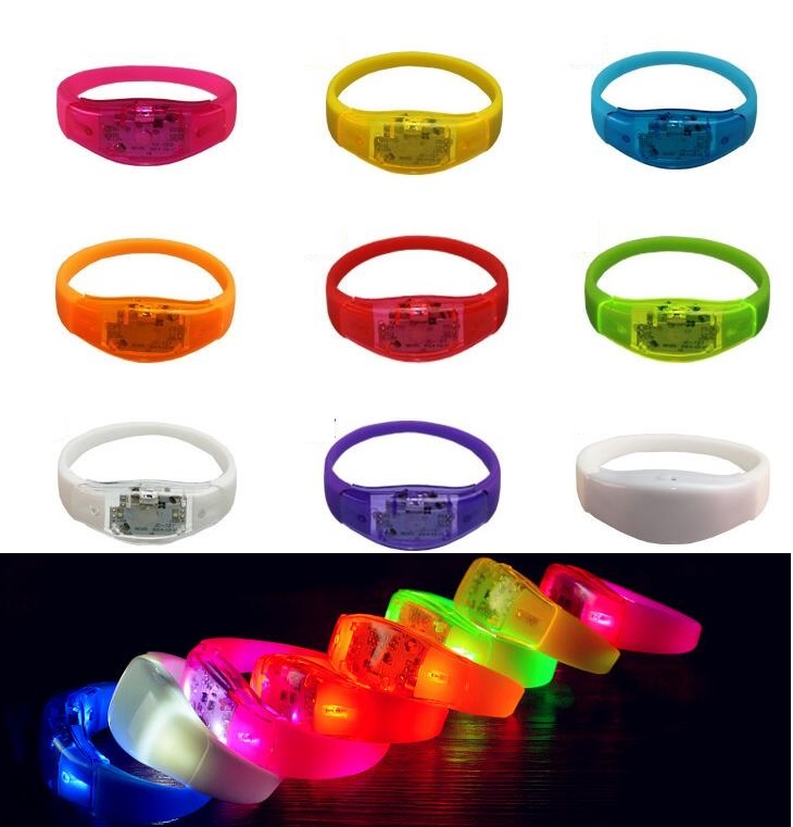 

Activated Sound Control Led Flashing Bracelet Light Up Bangle Wristband Club Party Bar Cheer Luminous Hand Ring Glow Stick