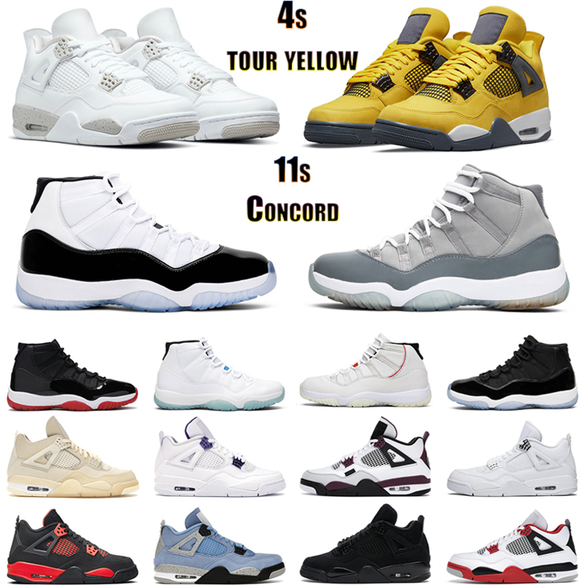 

Top Quality Jordons Basketball Shoes 4s Jumpman Men Women 4 University Blue White Oreo Thunder Black Cat 11 Bred Concord Platinum Tint, Color#22