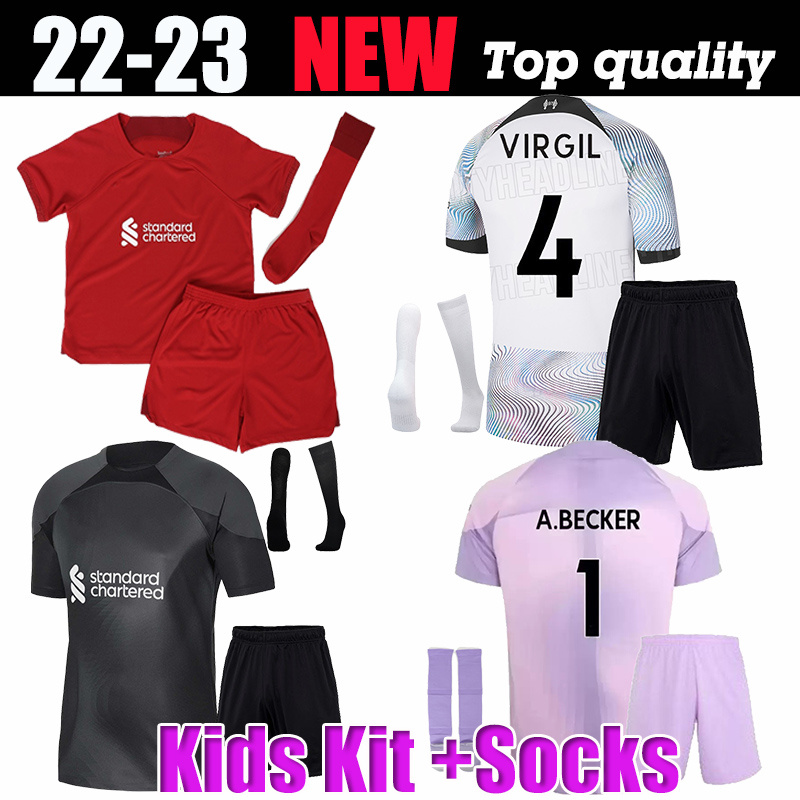 

kids kit 21 22 23 season home away 3rd RED YELLOW DARWIN soccer jerseys 2022 2021 2023 Mohamed Diogo Luis DIaz Alexander Arnold football shirts uniform