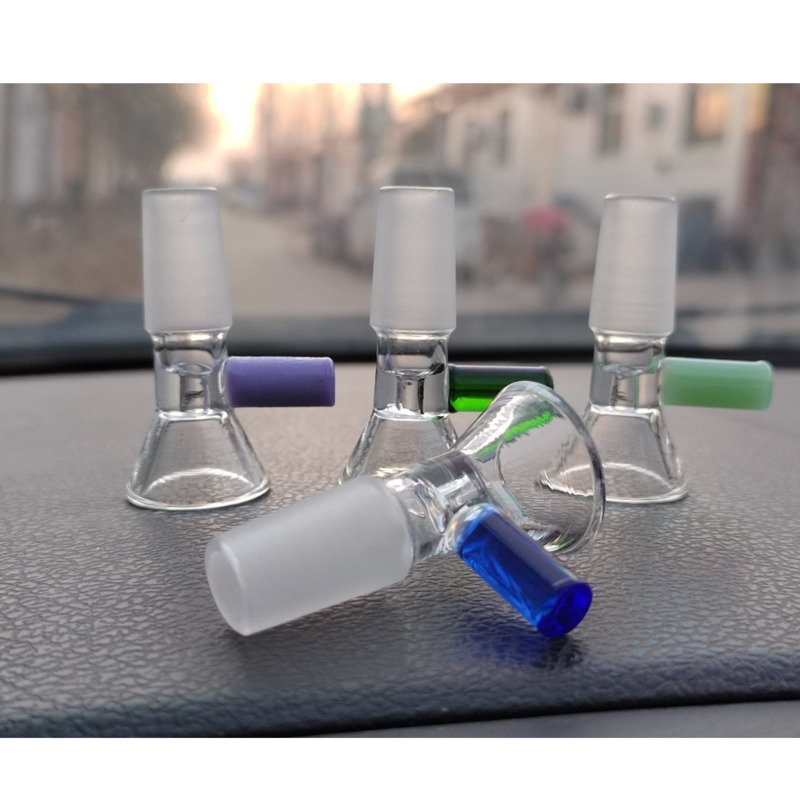 

Somking Accessories Thick Bowl Piece for Glass Bong slides Funnel Bowls Pipes bongs smoking color pink heady wholesaler oil rigs pieces 14mm 18mm