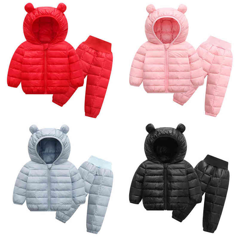 

Winter Children Boys Clothing Set Down Jacket Jacket&Pants For Girl 1-5 Year Children Baby Girl Snowsuit thicked Clothes J220718
