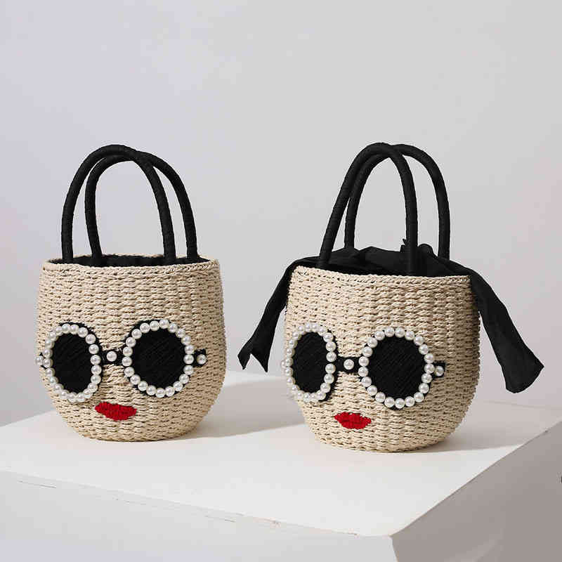

Straw Beach Bags Tote Women Fashion Handbag Shoulder Designer Crossbody for Female Purses Mobile Phone Wallet 220418, Rainbow