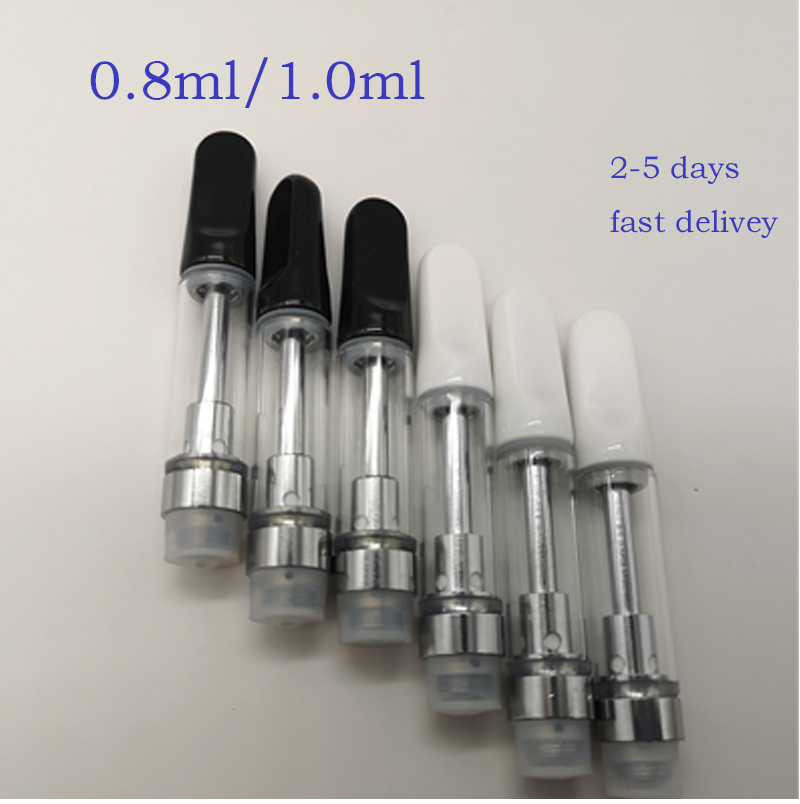 

Vapes Carts USA Stock Ceramic Atomizers Vape Cartridge Packaging 1ml 0.8ml E Cigarettes Vapes Pen Screw on tip Empty Thick Oil Disposable Vaporizer Cartridges