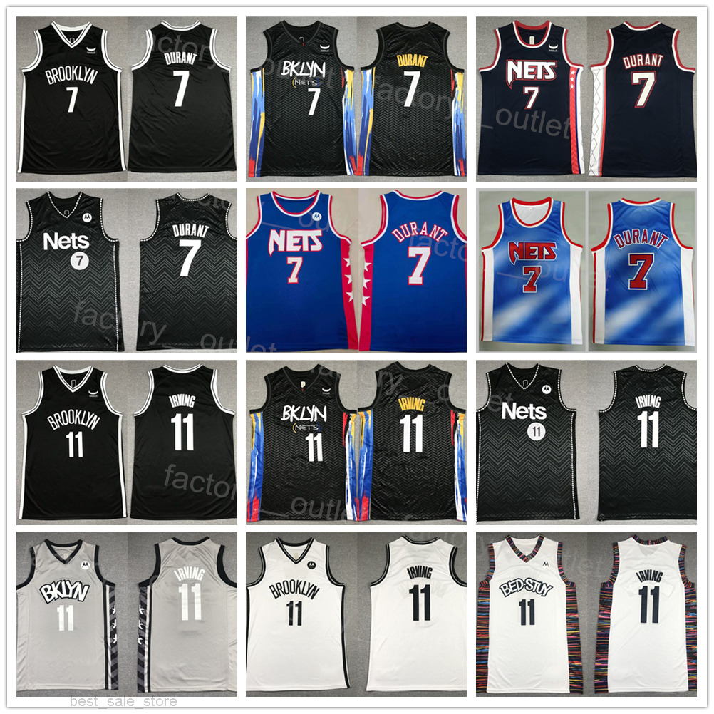 Man Basketball Kevin Durant Jersey 7 Kyrie Irving 11 For Sport Fans Breathable Pure Cotton Team Color Grey White Black Navy Blue Embroidery-image-787322525