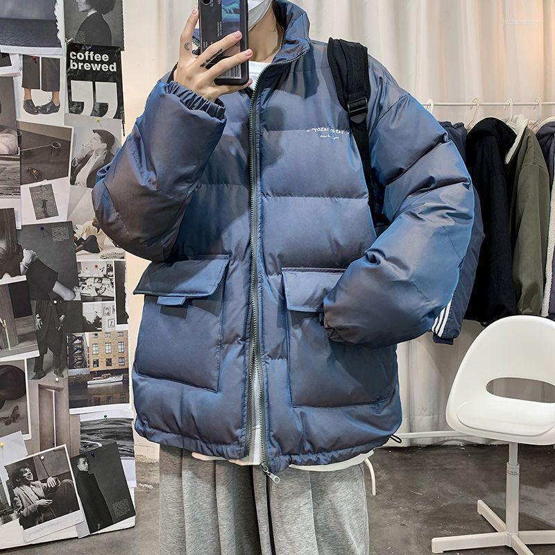 

Women' Down & Parkas Harajuku Solid Cotton Jacket Men Oversized Warm 2022 Autumn Winter Korean Fashion Preppy Style Casual Luci22, Blue