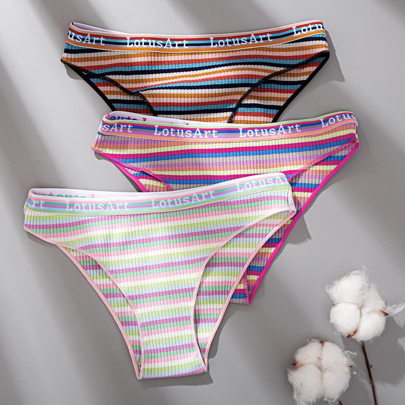 

Striped Womens Cotton Panties Low Waist Underwear Women Colorful Female Underpants Comfortable Briefs Intimate Sexy Lingerie, Color11