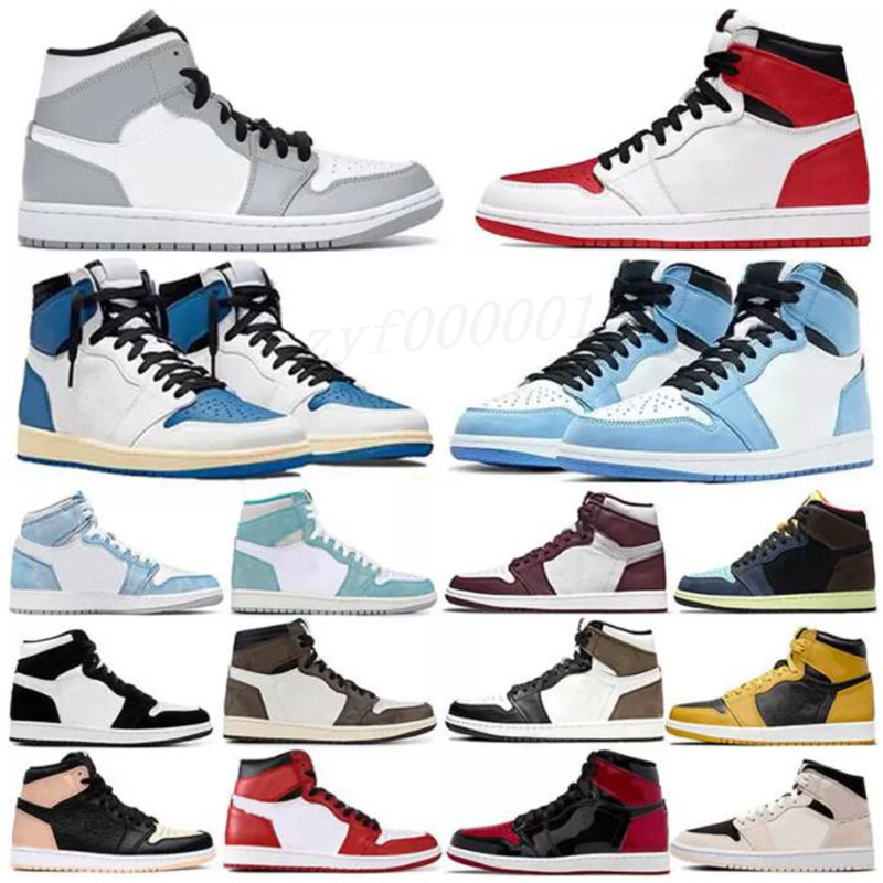 

2022 Basketball shoes University Blue 1 high OG 1S Grey Fog Black White Shadow College Dark Forbidden UNC Gray Chicago Men's and Women's Spots Shoe 36-44 SX01, #14