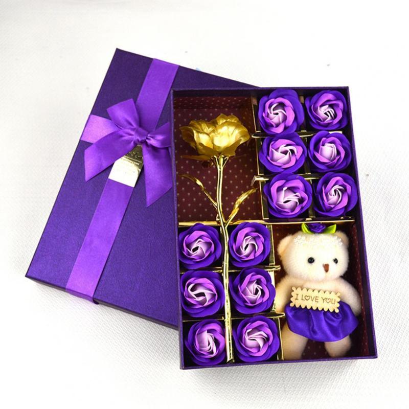 

Decorative Flowers & Wreaths 1 Box Flower Petal Soap Scented Cute Teddy Bear