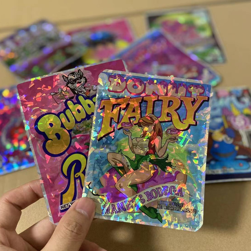 

3.5g runtz 420 packing bags holographic laser food grade candy dry flower Packaging bag package