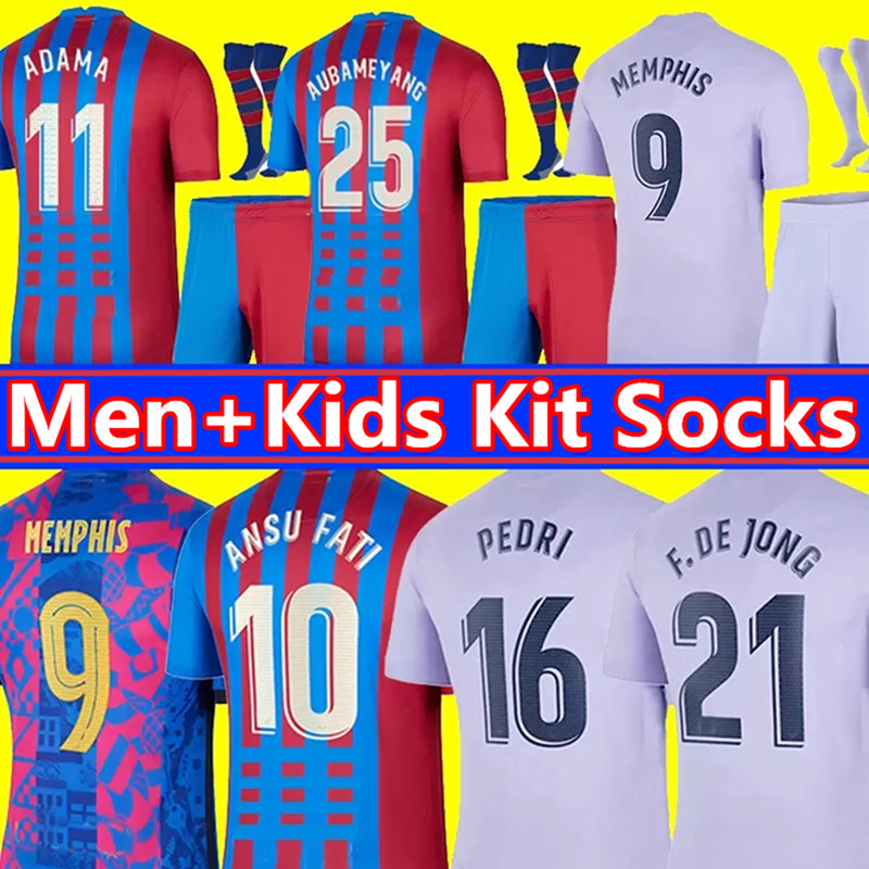

Memphis Depay Barcelona Jerseys GAVI 2022 soccer camiseta de futbol TER STEGEN FC ANSU FATI F. DE JONG PEDRI R. Araujo AUBAMEYAN football Jersey shirt kids kit socks Wear, Colour 10