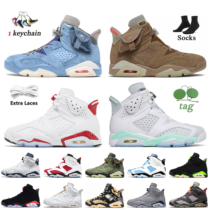 

Womens Mens Jumpman 6 Basketball Shoes Cactus Jack British Khaki Red Oreo 6s Mint Foam Georgetown UNC 2022 Midnight Navy Gold Hoops Trainers Electric Green Sneakers, D39 unc 36-47