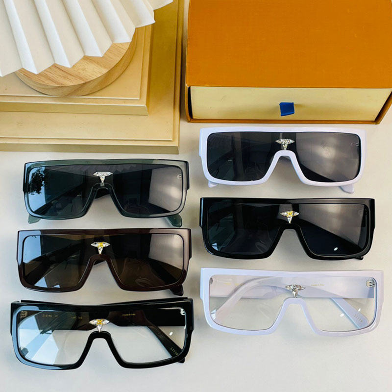 

Mens Designer Sunglasses Z1319U Fashion Classic Sun glasses One Piece Lens With Crystal Decoration Summer Travel Vacation UV400 Protection With Box