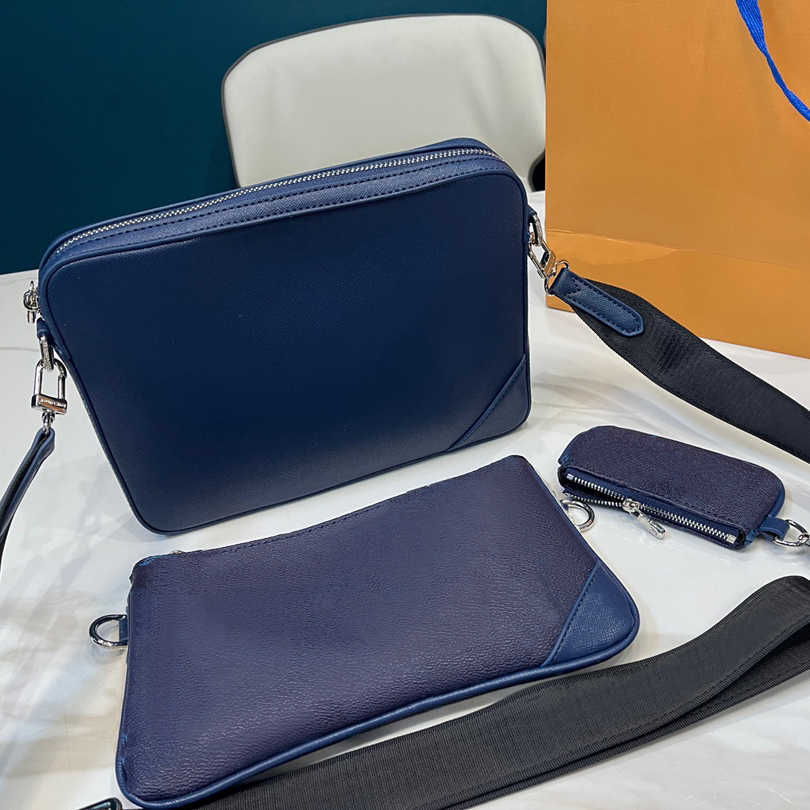 

Designer crossbody bag men shoulder bags trio messenger bag Leather Clutch Wallet Purses 3 piece/set high quality 42, No box