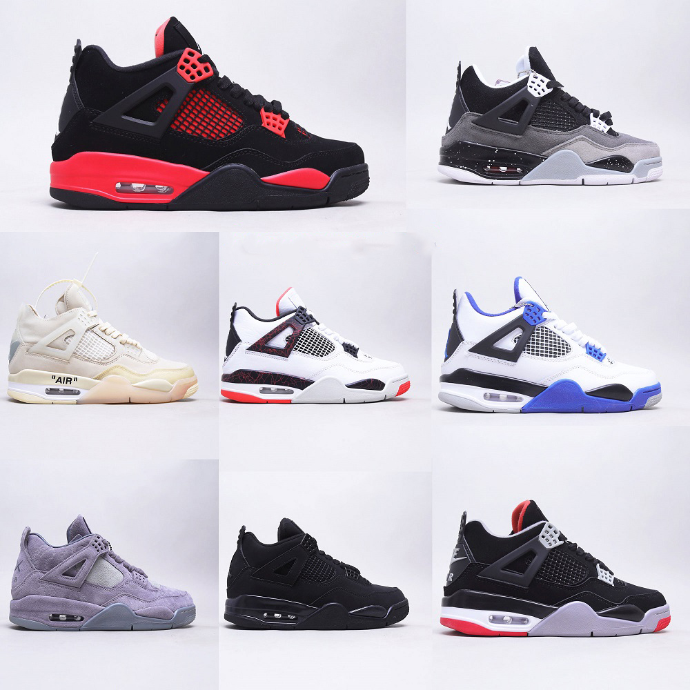 

Jumpman 4 Red Thunder University Blue Basketball Shoes Women Sneakers Designer Fashion Shoe White Black Sail Men Sport Shoes, For higher quality and larger size
