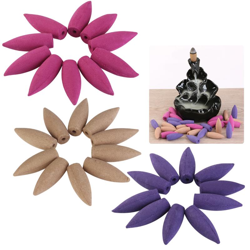 

Fragrance Lamps 30pcs Backflow Natural Smoke Pagoda Indoor Incense Cone Rose Lavender Sandlewood FragranceFragrance