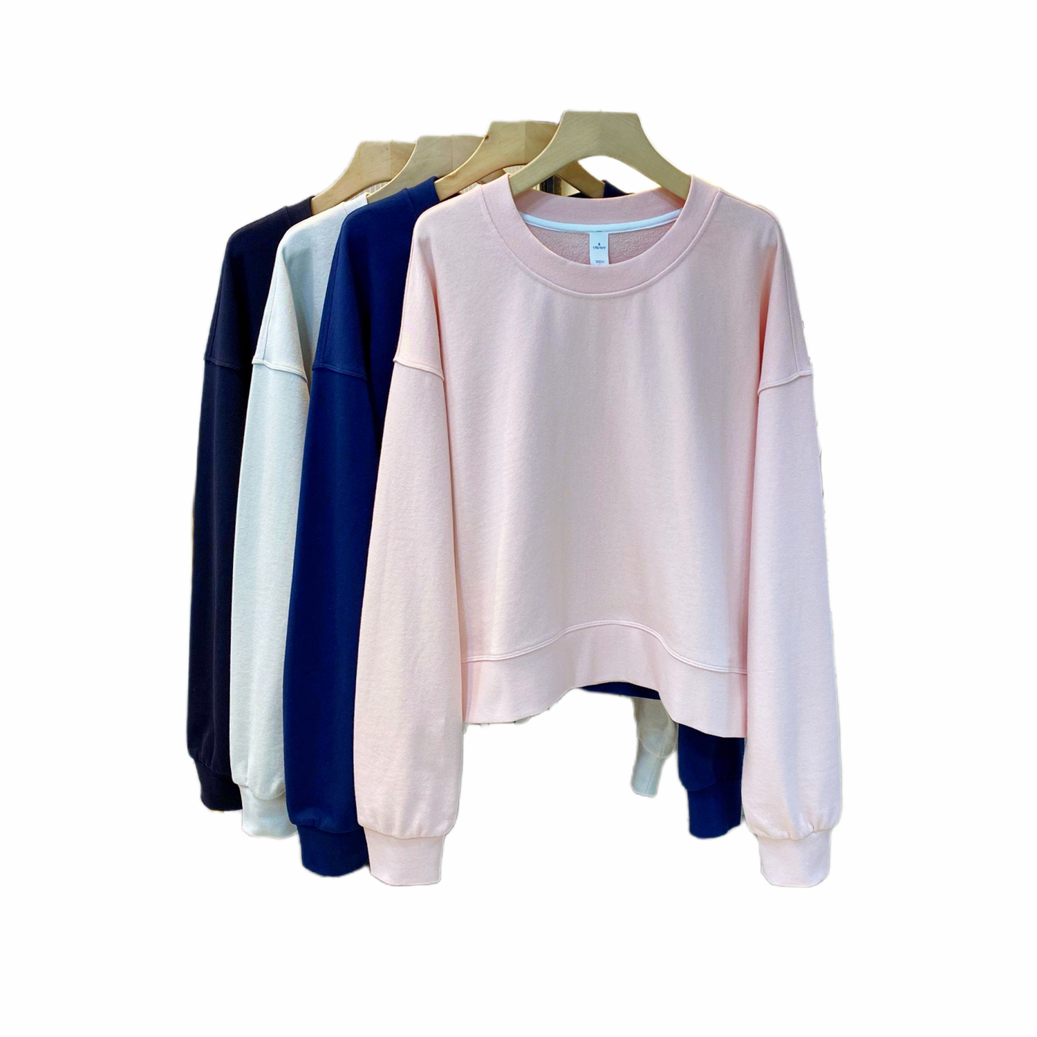 

Women's Hoodies & Sweatshirts Perfectly Oversized Cropped Crew Sports Round Neck Long Sleeve Casual Loose Sweatshirt with Logo,high quality, Beige