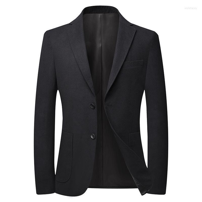 

Men's Wool & Blends Spring Men Overcoat Short Woolen Coat Slim Casual Business Fashion Solid Color Simple Jacket Male Clothes Viol22, Gray